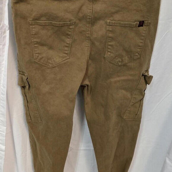 Mecca Men's Cargo Jogger Y2K Elastic Ankle‎ 90's Tan Pockets Large Pants - Picture 5 of 11